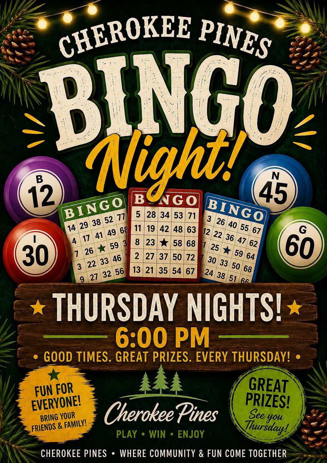 Bingo Night at the Pines!